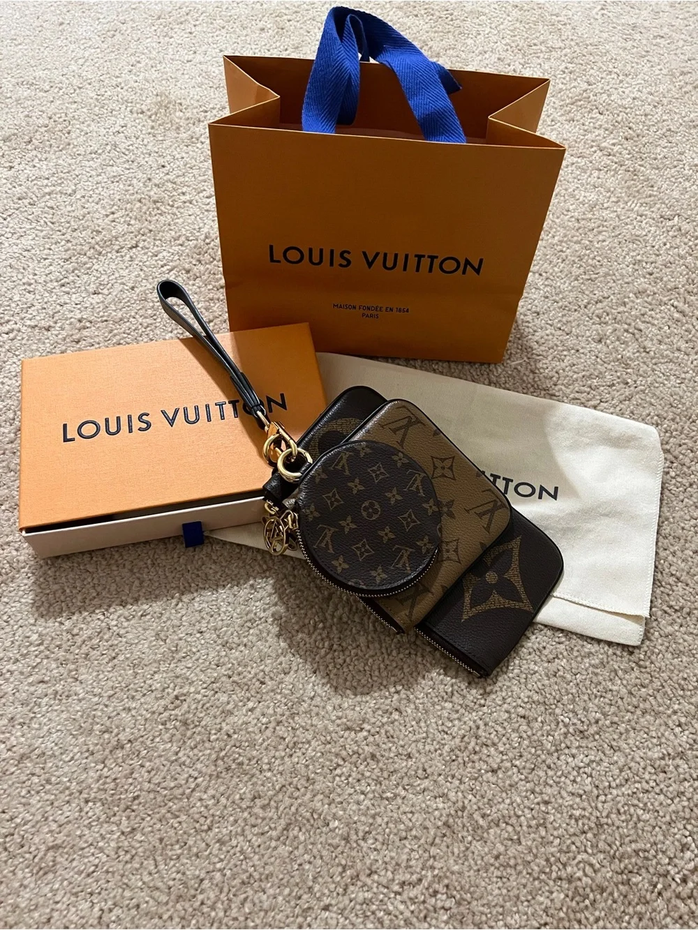 Louis Vuitton Monogram Canvas Multi-Pouch Key & Card Holder Set in Brown